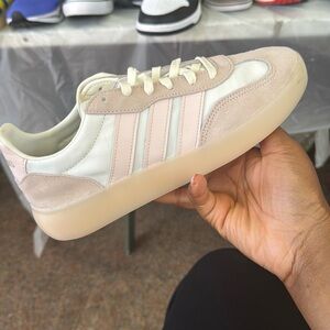 Adidas Women's Cream and Pink Sneakers